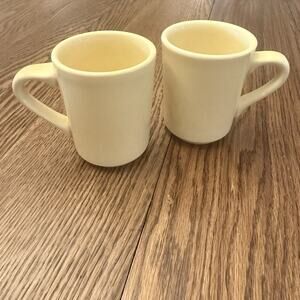 2 Homer Laughlin Fiesta Yellow Denver Mugs Set HLC Fiesta Coffee Cups EUC